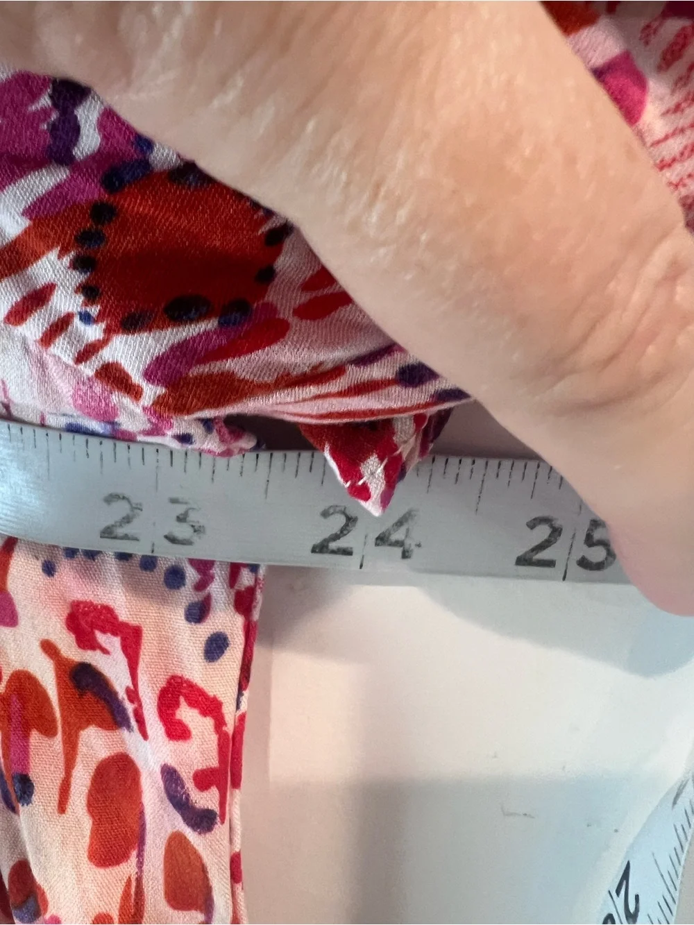 THML Pink and Red Printed Blouse with Blue Trim Size Large - Picture 10 of 16